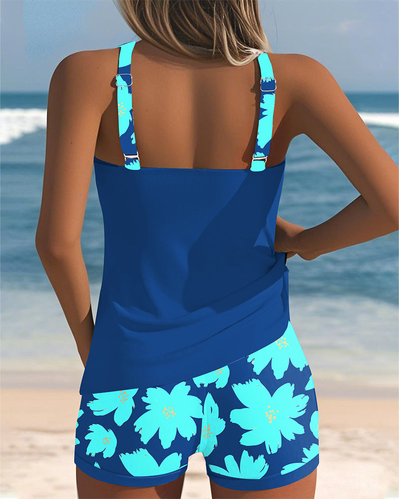 Julia | U-Neck Sleeveless Printed Tankini