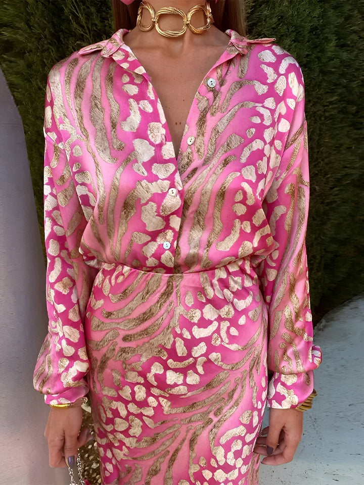 Mei | Abito Camicia Elegante in Raso